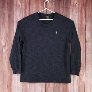 Polo Ralph Lauren Mens Size XXL Heather Gray Crewneck Long Sleeve Shirt Pony